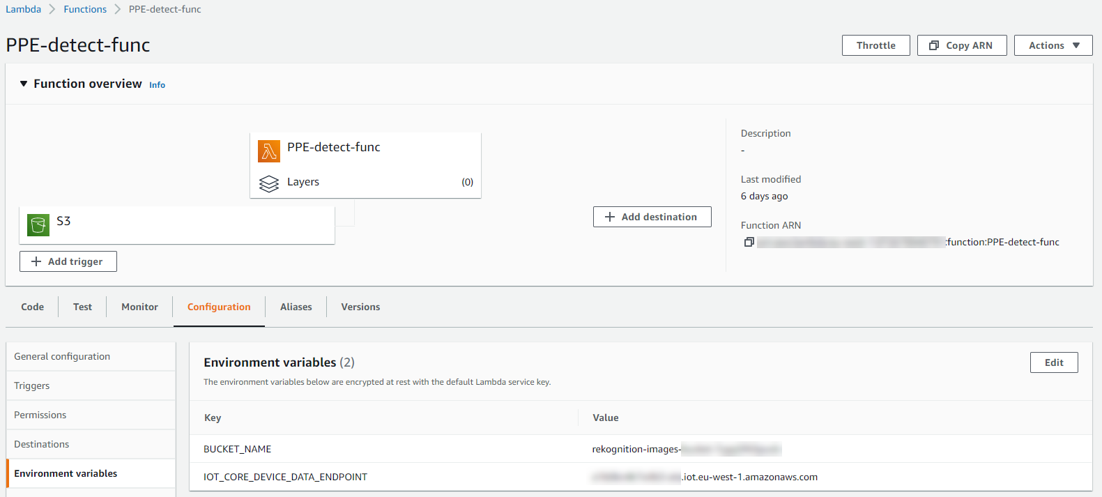 AWS Lambda, Environment variables